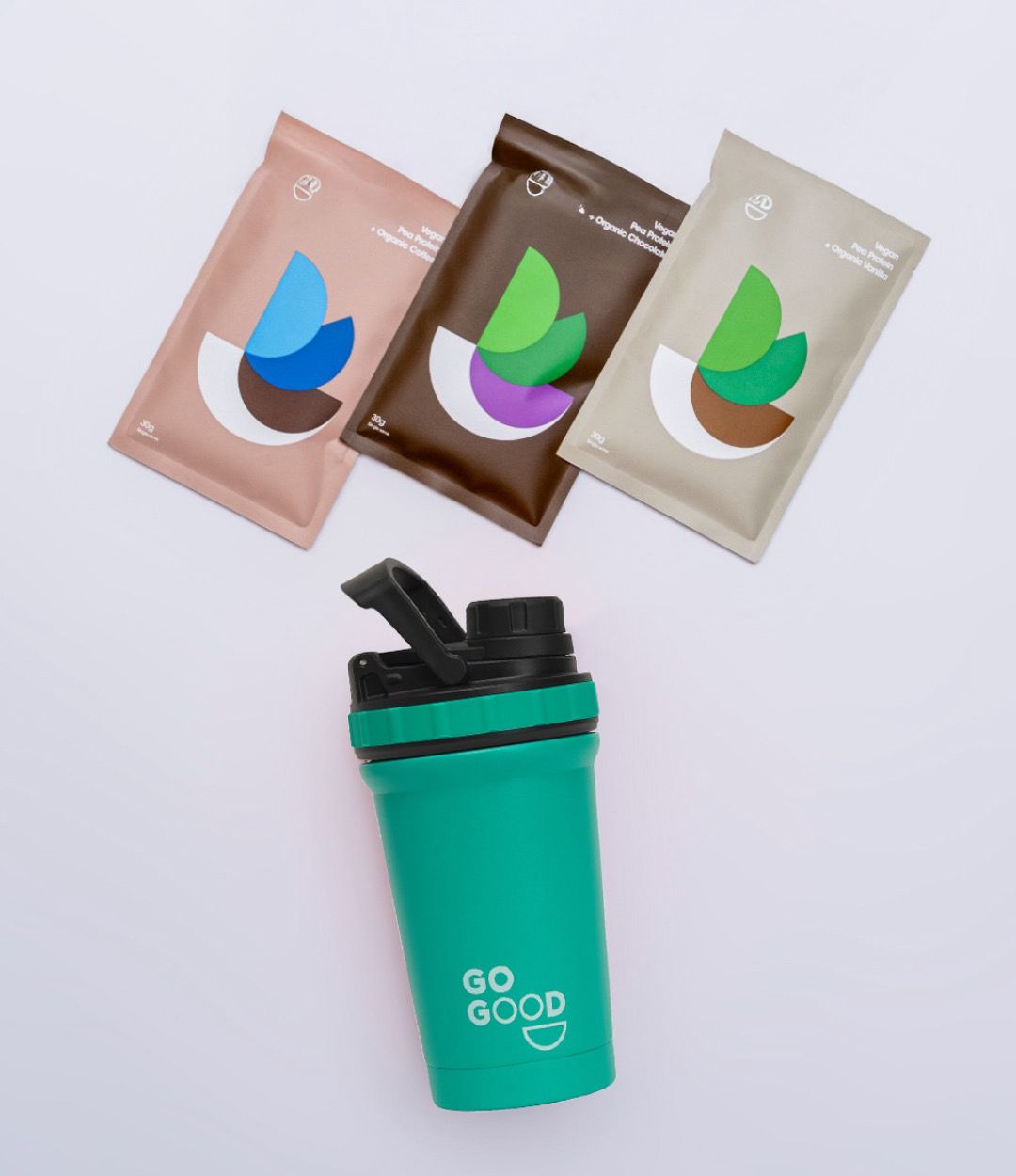 Go Good Protein Shaker + Powders